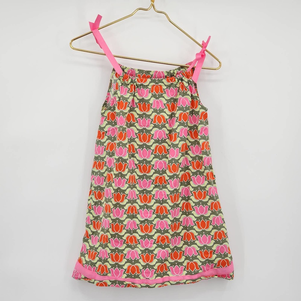 Hanna Andersson Girl's Summer Easter Tulip Floral Tie Dress Size 6